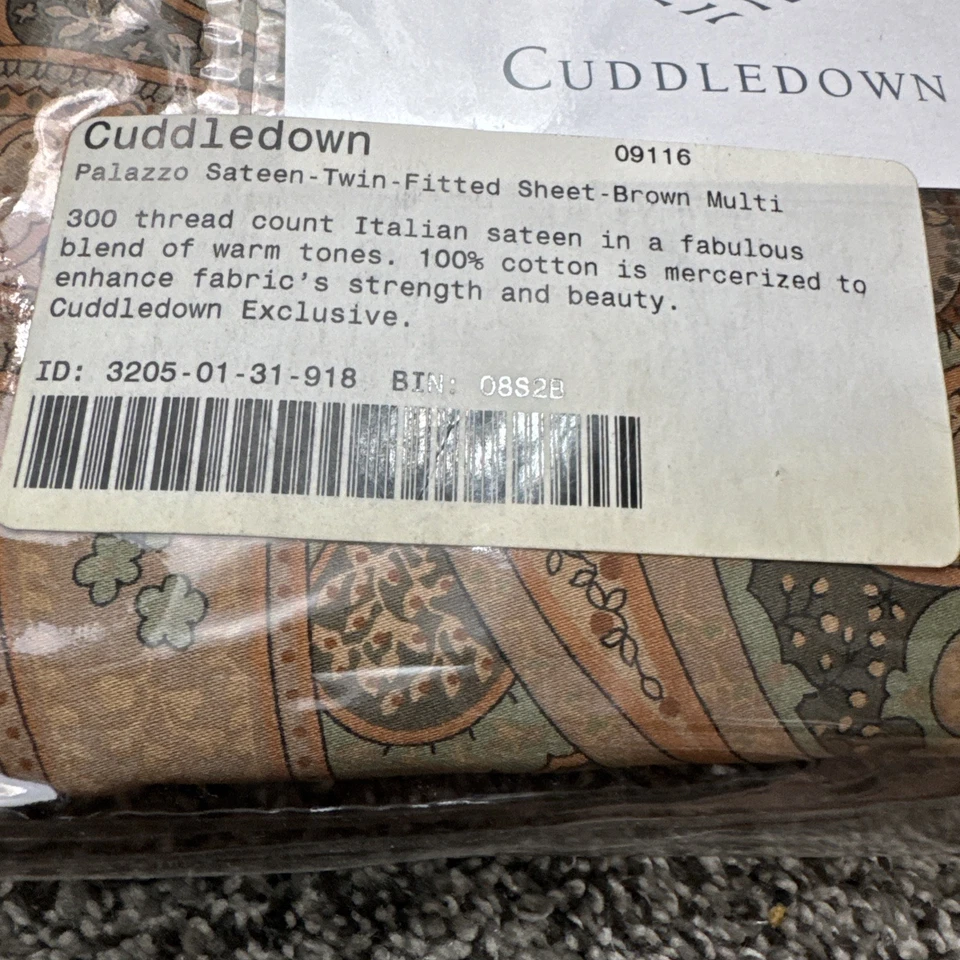 CUDDLEDOWN Palazzo Satén Doble Sábana Ajustable 300 Hilos Satén Marrón Multi Nuevo Foto 2 de 4