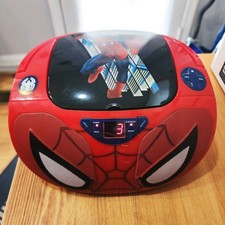 Marvel Spider Man Portable Radio CD Player w/Spiderman Eyes - Tested Works