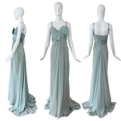 ELIE SAAB 2008 vintage silk blue evening gown maxi dress