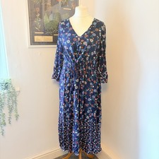M&S Collection Navy Blue Floral Boho Maxi Dress - Size 16 - Marks & Spencer’s