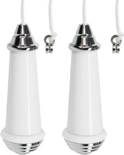 2Pcs Ceramic Bathroom Light Pull Cord, Light Switch Pull Cord Handle with 150Cm