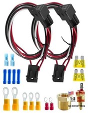 Dual Electric Fan Relay Kit 12V 40A with Thermostat Switch 185 F ON 175 F Off,