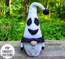 Gnome ghost, Crochet gnome amigurumi pattern, Crochet Halloween decor