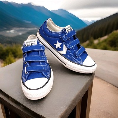 Converse Star Player 76 Easy-On Youth Low Top Shoes Hook and Loop All Stars US 1