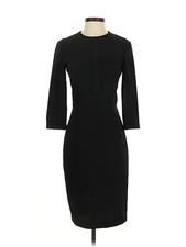 Modern Black Pencil Dress Size S 2 Sheath Office 3/4 Sleeve Knee Length