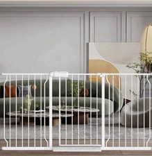 Fairy Baby Extra Wide Baby Gate White 57.5-62" Pressure Mount Pet Dog Safety Gat