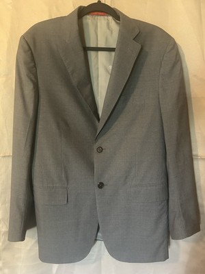 ISAIA Napoli Gray Wool/Silk Blend 40R 2-Piece Suit 2-Button Flat Front 