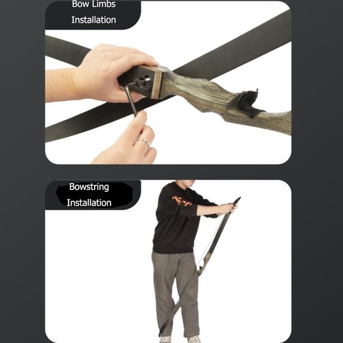 25-50lbs 60" Archery Left/Right hand Takedown Recurve Bow Target Hunting Shootin - Picture 5 of 6