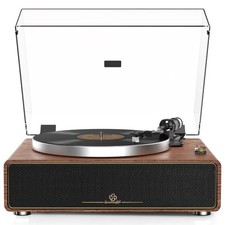 Turntable Record Player with Built-in Speakers, Vinyl Record Player Support B...