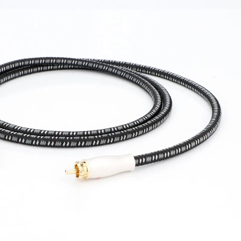 3.5mm Male To 2X RCA Plug HiFi 6N OCC Silver Plated Audio Balanced Insert Cable - Image 3 of 4