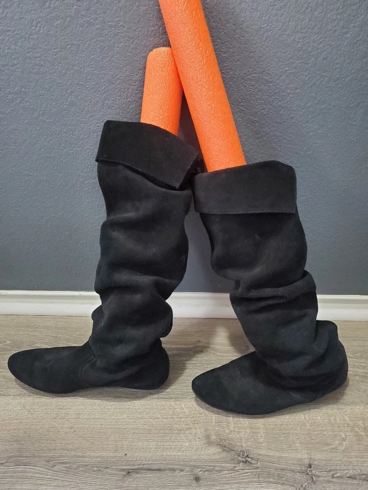 Botas holgadas Gabriella Rocha negras 11 anchas para mujer de gamuza forradas de piel sintética a media pantorrilla  Foto 3 de 4