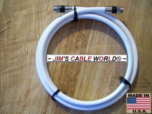JIMS CABLE WORLD 6 Inch thru 25 Foot White Digital 75Ω RG~6 Coaxial Coax Cable - Picture 17 of 29