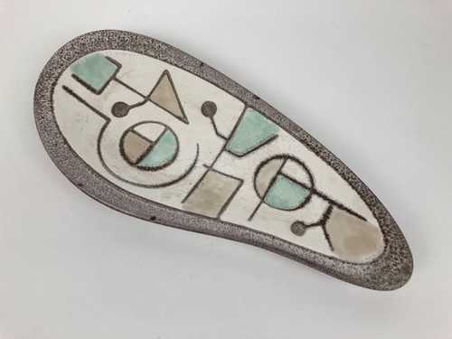 mid century modern Abstract design ceramic elongated dish , Fabulous ! - Picture 2 of 8