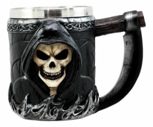 Skeleton Ghost Grim Reaper With Scythe Death Tankard Coffee Beer Mug Cup Death - Picture 3 of 6