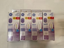 lot of 4 GE Soft White LED light bulb, 2.5W 25W eqv, Dimmable Decorative Clear