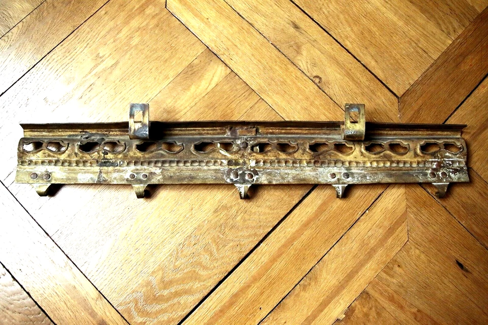 Ancienne Patère Murale Bronze serti cuivre porte manteau XIX ème L: 65 cm Rare ! - Photo 4/4