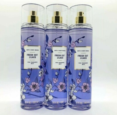 3-Pack Bath & Body FRESH CUT LILACS Fine Fragrance Mist Body Spray 8 Fl Oz