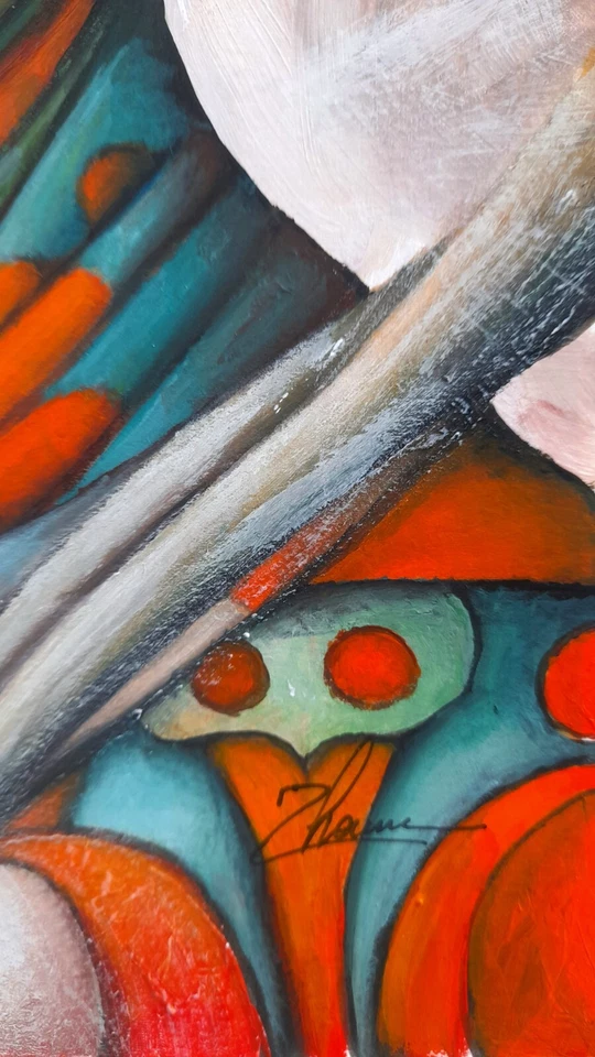 ORIGINAL ACRYLIC Surreal Women PORTRAIT MODERN FINE ART PAINTING - Image 3 of 4