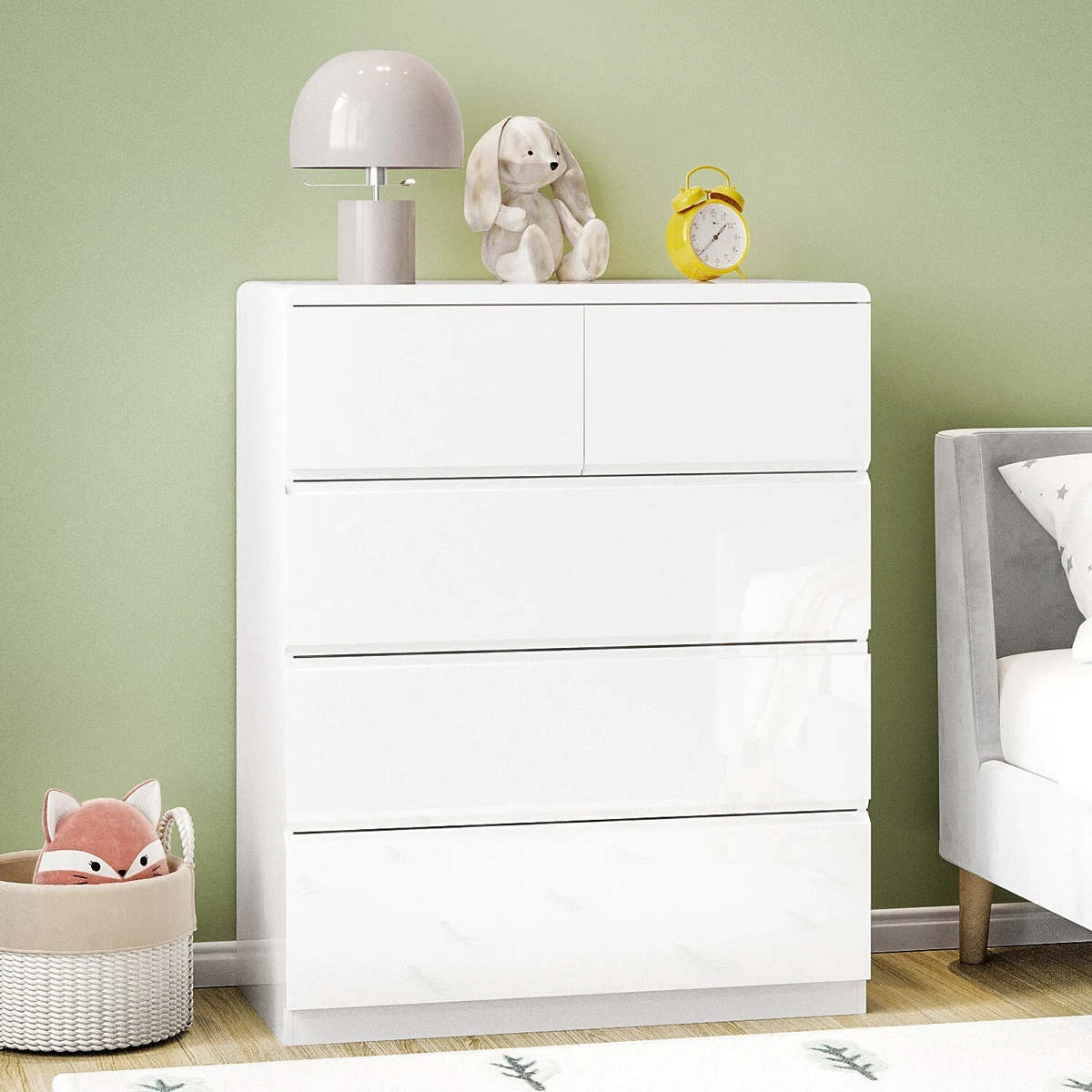 White gloss chest of sale drawers the range