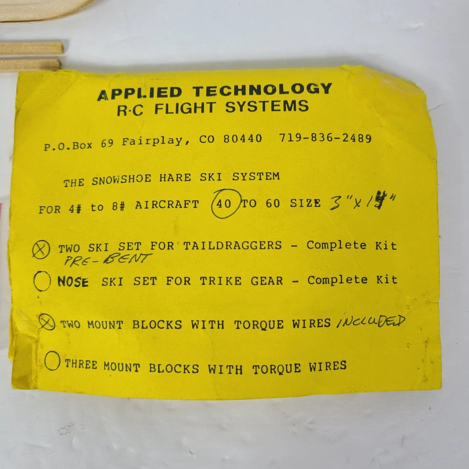 R/C Aircraft Model Airplane Snow Skis For .40-.60 Size, 4-8 Lb Aircraft *READ!* - Image 3 of 4