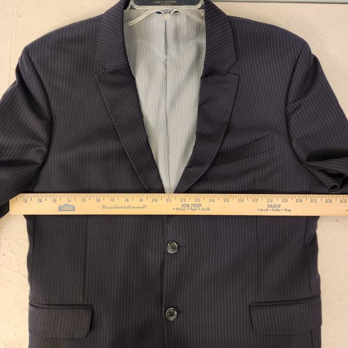 Tommy Hilfiger Blazer Wool Sport Coat Jacket Blue Pinstripe 44S Career Office - Picture 16 of 16