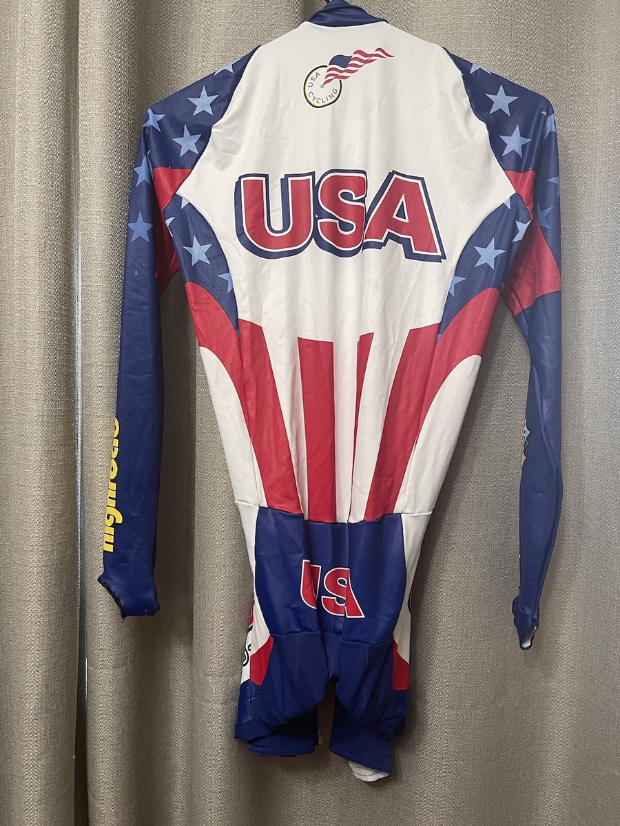 Team USA Skins Mens Cycling Body Paint Skinsuit Speedsuit Spandex