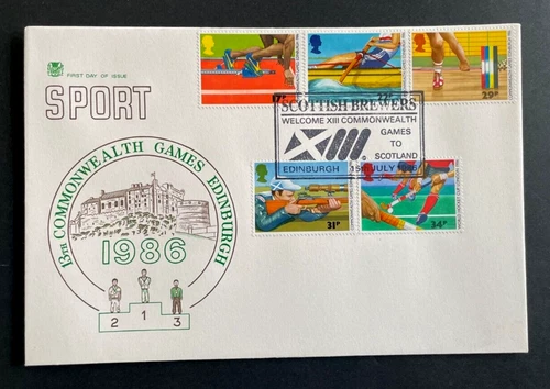 1986 Commonwealth Games Stuart FDC. Unaddressed with Edinburgh SHS