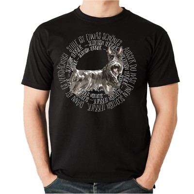 T-Shirt CIRCLE SCOTTISH TERRIER Watercolor Scottie Unisex Hund Hundemotiv