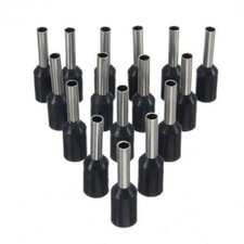 100X Insulated Cord Pin End Crimp Terminal Wire Coppers Connector 16 AWG Black