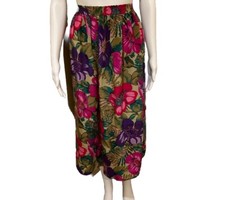Floral Skirt Tropical Vacation Hawaiian Elastic Waist Flowy Colorful Lightweight