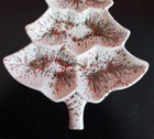 VTG Art Pottery Speckle Christmas Tree Divided Section Signed MIA Serving Dish  — photo 3