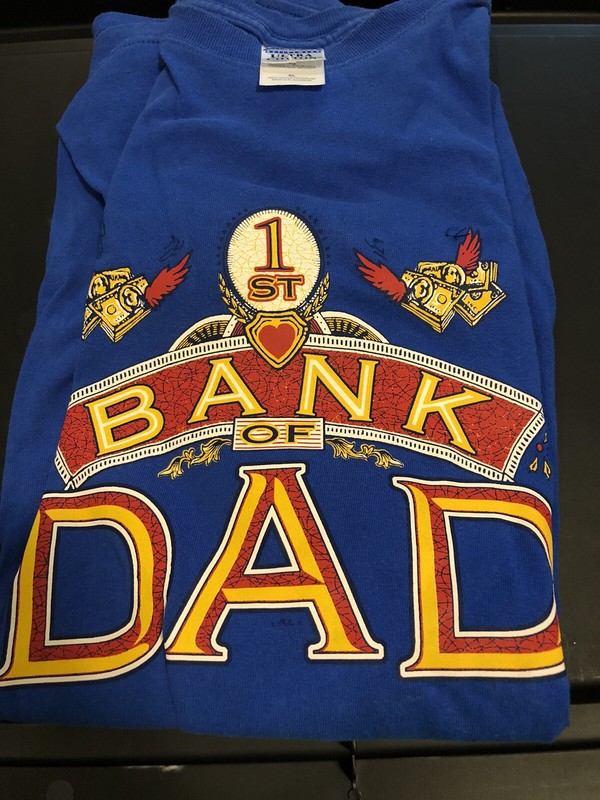 1st Bank Of Dad Graphic T-shirt XL Used 