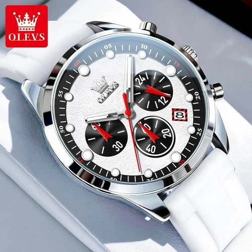 Waterproof Quartz Business Luminous Watch Men Luxury OLEVS Date Strap Men's - Picture 7 of 17