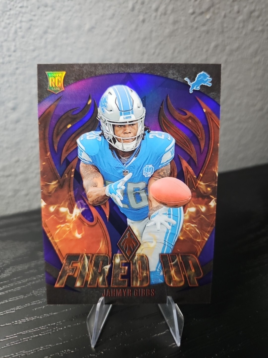 2023 Phoenix Fired Up Jahmyr Gibbs Purple /99 RC Lions