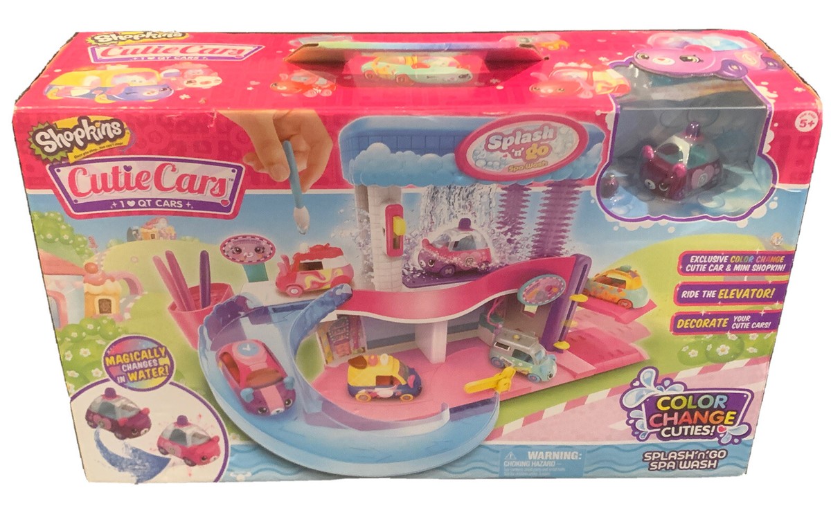 SHOPKINS Cutie Cars SPLASH N GO SPA CAR WASH Color Change Car