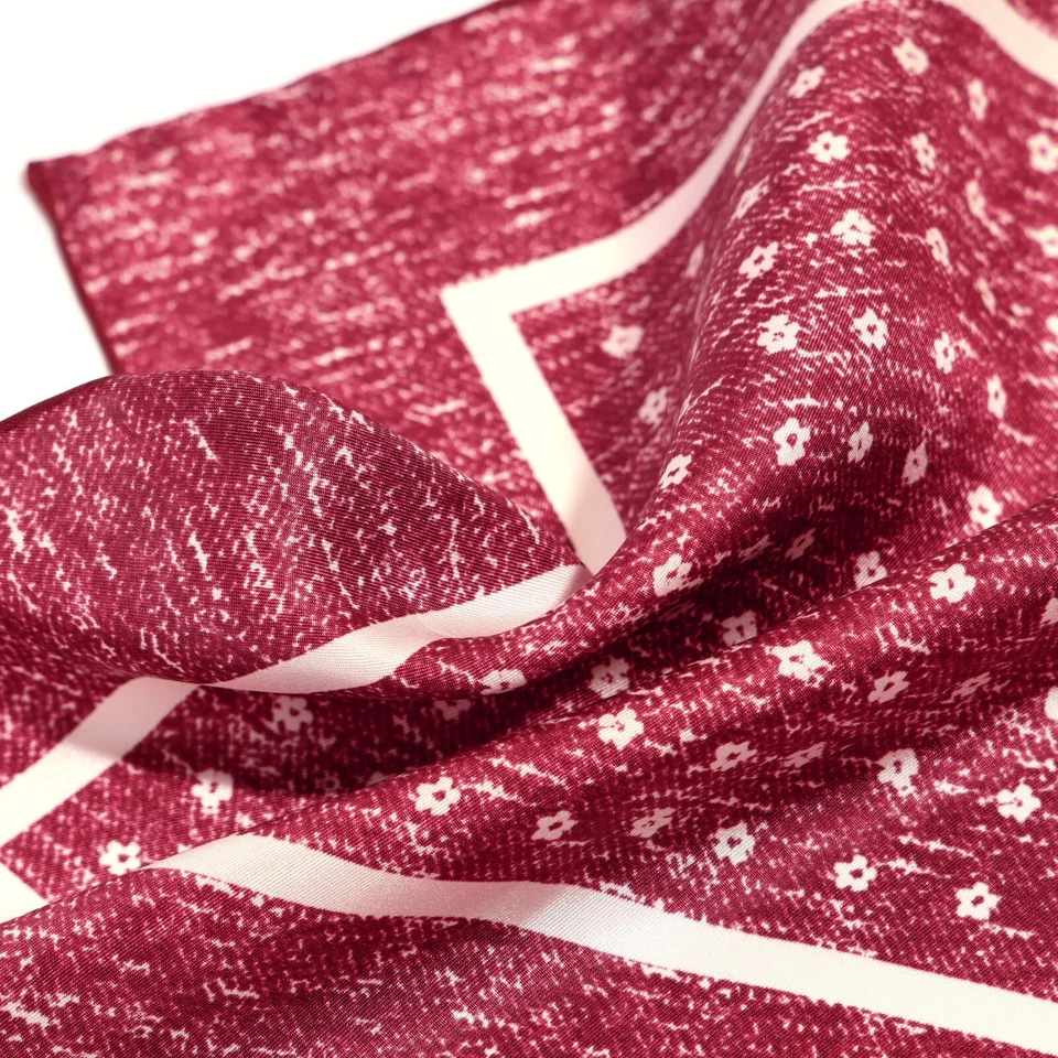 100%Silk Men's Pocket Square Red Daisy Broken Flower Handkerchief 11.8in 30cm - Image 4 of 4