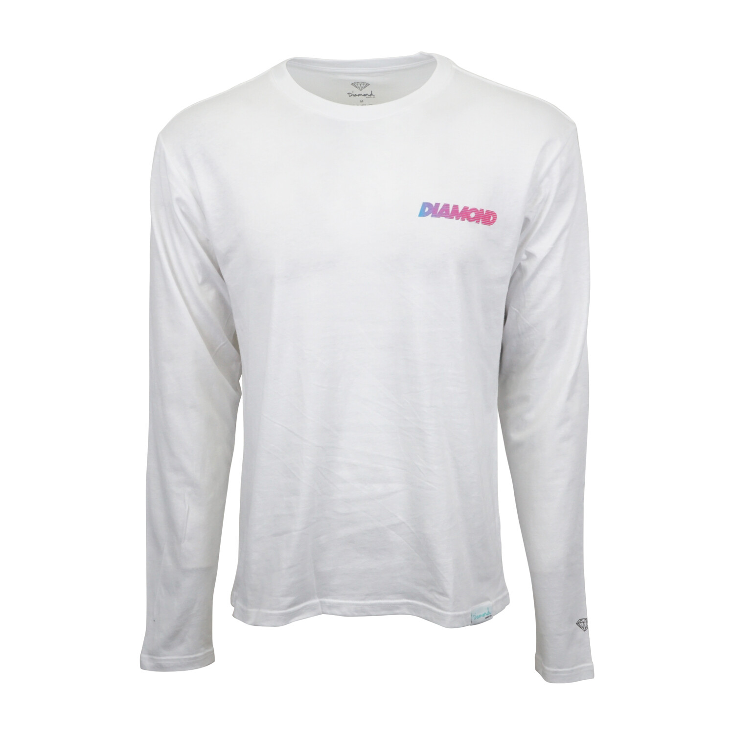 ФУТБОЛКА С ЛОГОТИПОМ DIAMOND SUPPLY COMPANY SPEED, БЕЛАЯ С ДЛИННЫМИ РУКАВАМИ