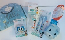 DISNEY Baby Boy Toddler GIFT Set LOT 7 Pc Bath Bib Feeding Grooming Set NWT