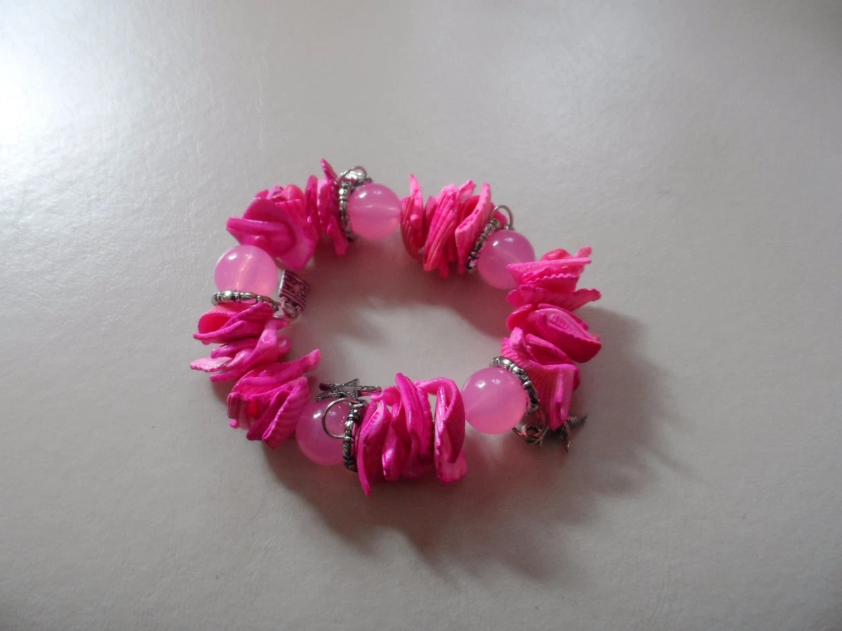 Pink store shell bracelet