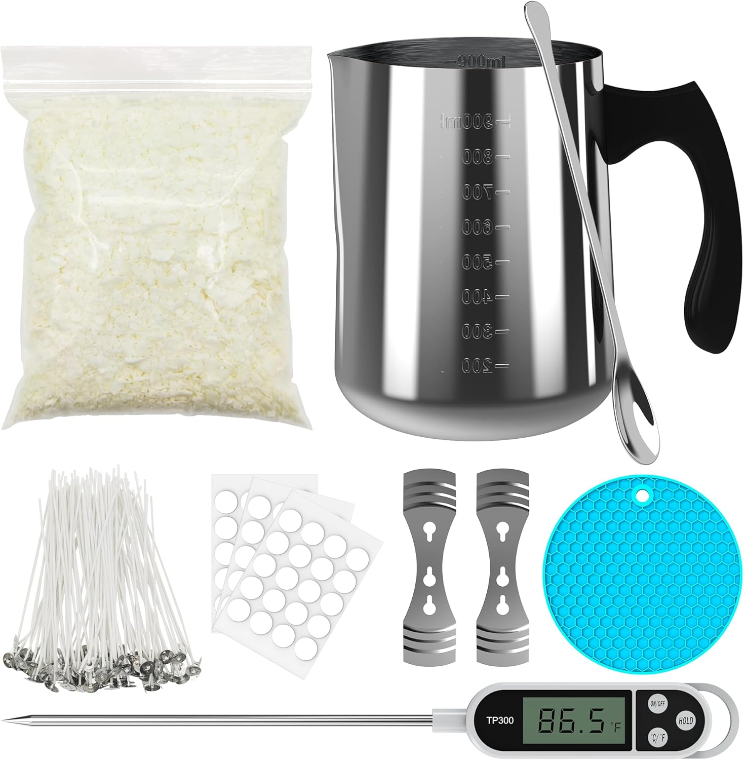 Ohcans Candle Making Kit Supplies for Beginners, Soy Wax DIY Candle Making for A-image