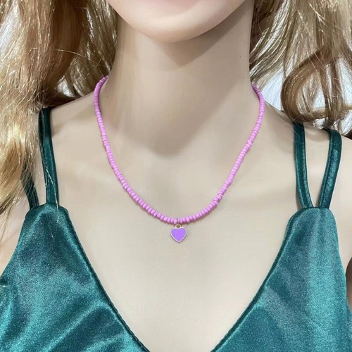 Simple Heart Necklace Temperament Collar Necklaces Clavicle Chain Choker - Picture 6 of 16