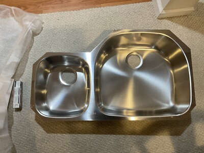 FRANKE Pcx120 Cx120 Lh Double Bowl Undermount Kitchen Sink 35 5/8''x20 1/2''