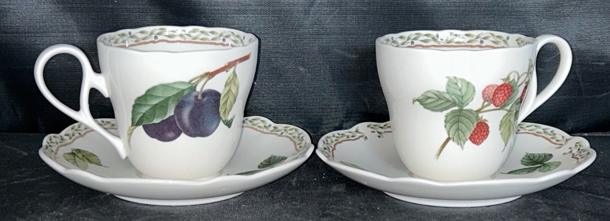 Noritake Royal Orchard Cups and Saucers Set of 2 Primachina #9416