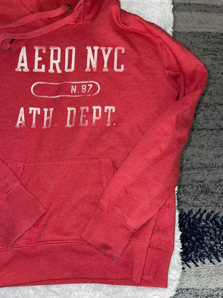 Aeropostale talla Sudadera con capucha S clásica roja lavada. Cómodo *nt. Desc* Foto 4 de 4