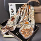 Sallys Boutique 14 Momme Twill Silk Tribal Animals Print Double Face Scarf 26"