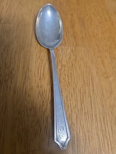 International Sterling Serving Spoon Monogrammed E