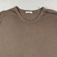 Buck Mason T-Shirt Mens 2XL Brown Slub Curved Hem Tee Short Sleeve Blank