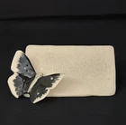 WELLER POTTERY BRIGHTON PLACE CARD WITH BUTTERFLY....RARE & MINT!