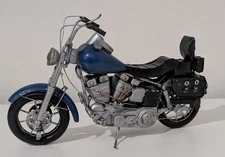 Hand Crafted Metal Model Motorcycle Blue Appox 13x8 Men Decor (A7)