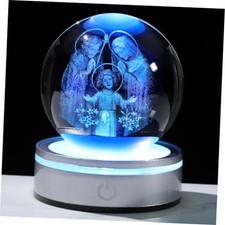 Arikyrist Crystal 3D Jesus Statue 3.15'' Ball Christian Gifts  Holy Family